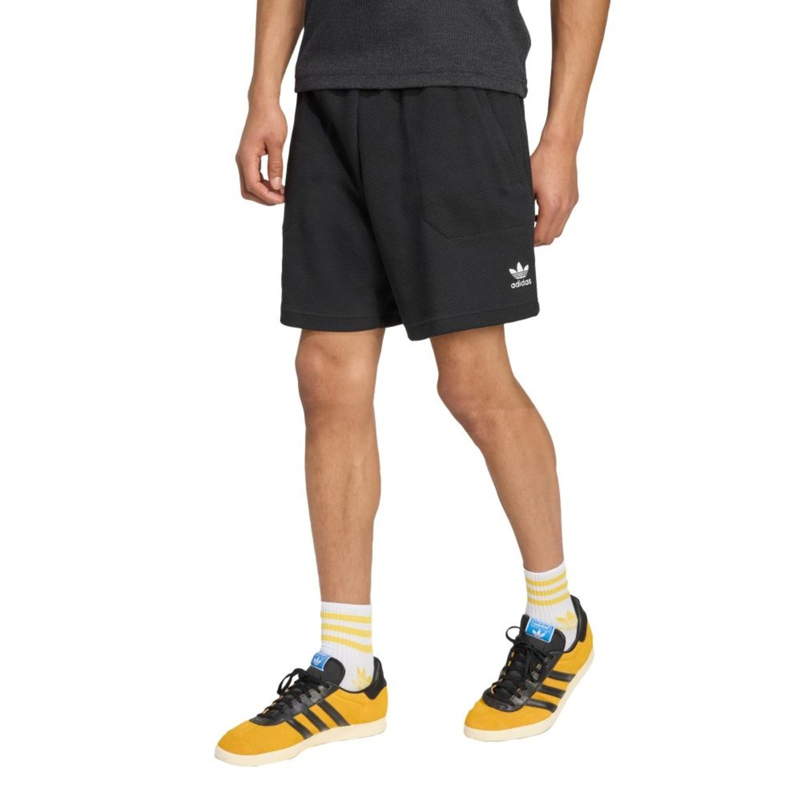 Shorts Waffle Essentials Trefoil adidas Originals Preto