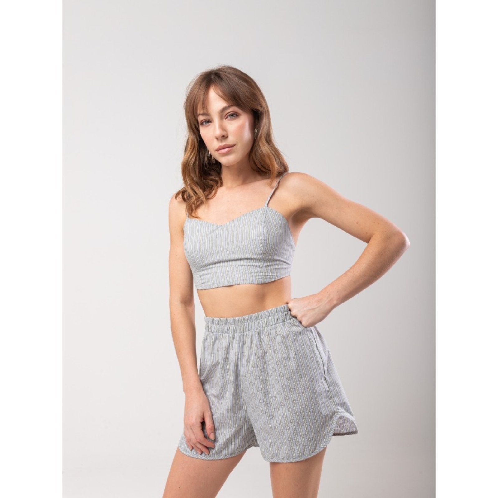 Shorts Listrado Coração SAWARY FASHION
