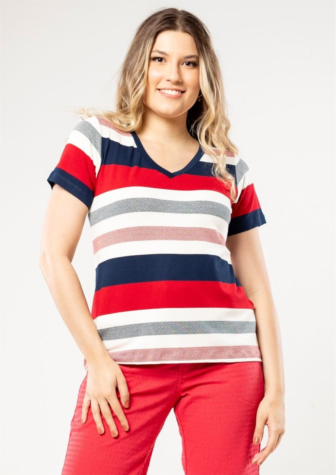 Blusa Pau a Pique Listrada Vermelho VERMELHO – XL Pau a Pique