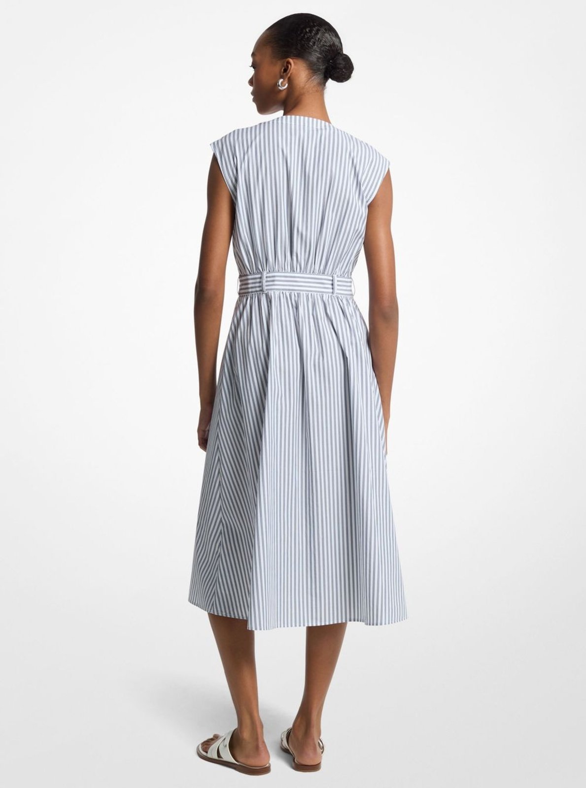 Vista 3 Vestido Listras De Algodão Ms5830khj7409 Michael Kors azul Michael Kors azul