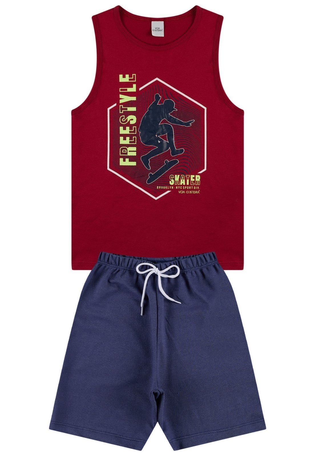 Vista 3 Infantil - Conjunto Regata Freestyle Bordo VIDA COSTEIRA VIDA COSTEIRA bordô