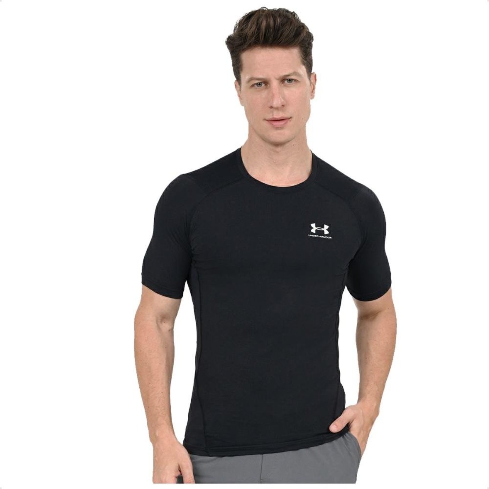 Camiseta Compressão Under Armour HG Masculina Preto