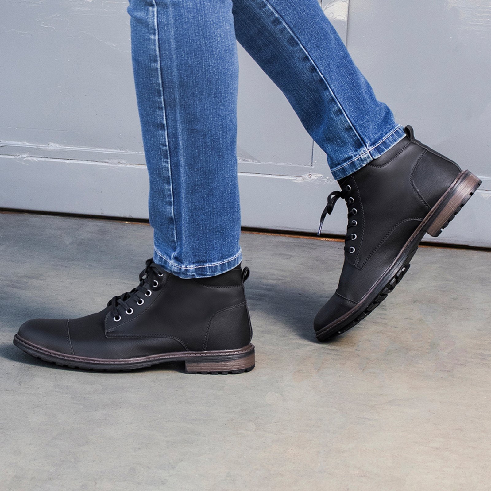 Bota Masculina Casual Cano Curto Confortavel Preta