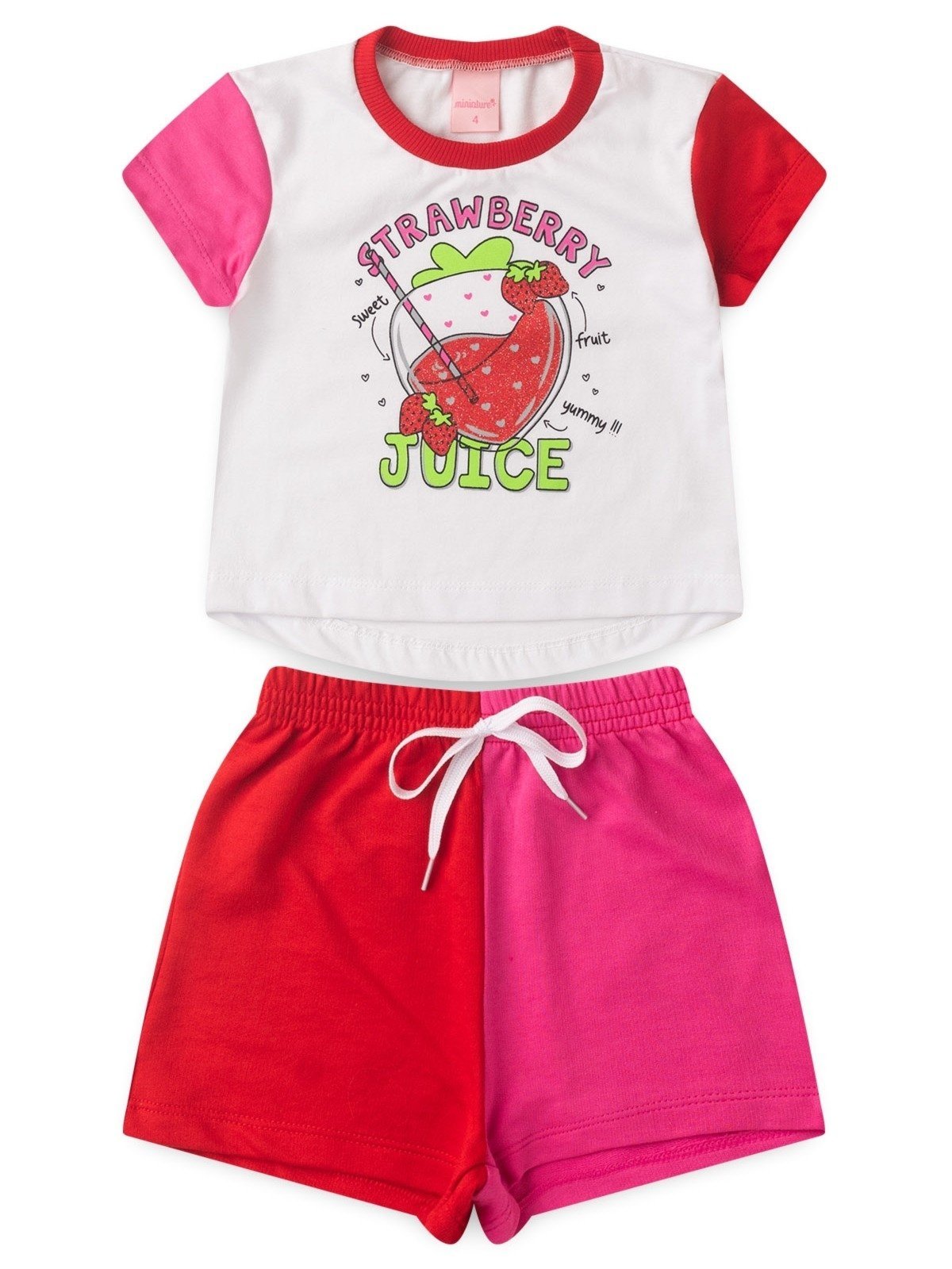 Infantil – Conjunto Platinum Copinho De Morango Branco