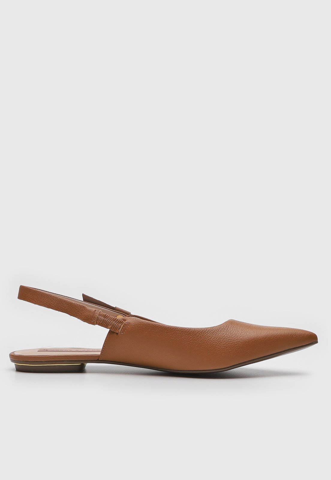 Vista 3 Sapatilha Couro Slingback Jorge Bischoff Bico Fino caramelo caramelo