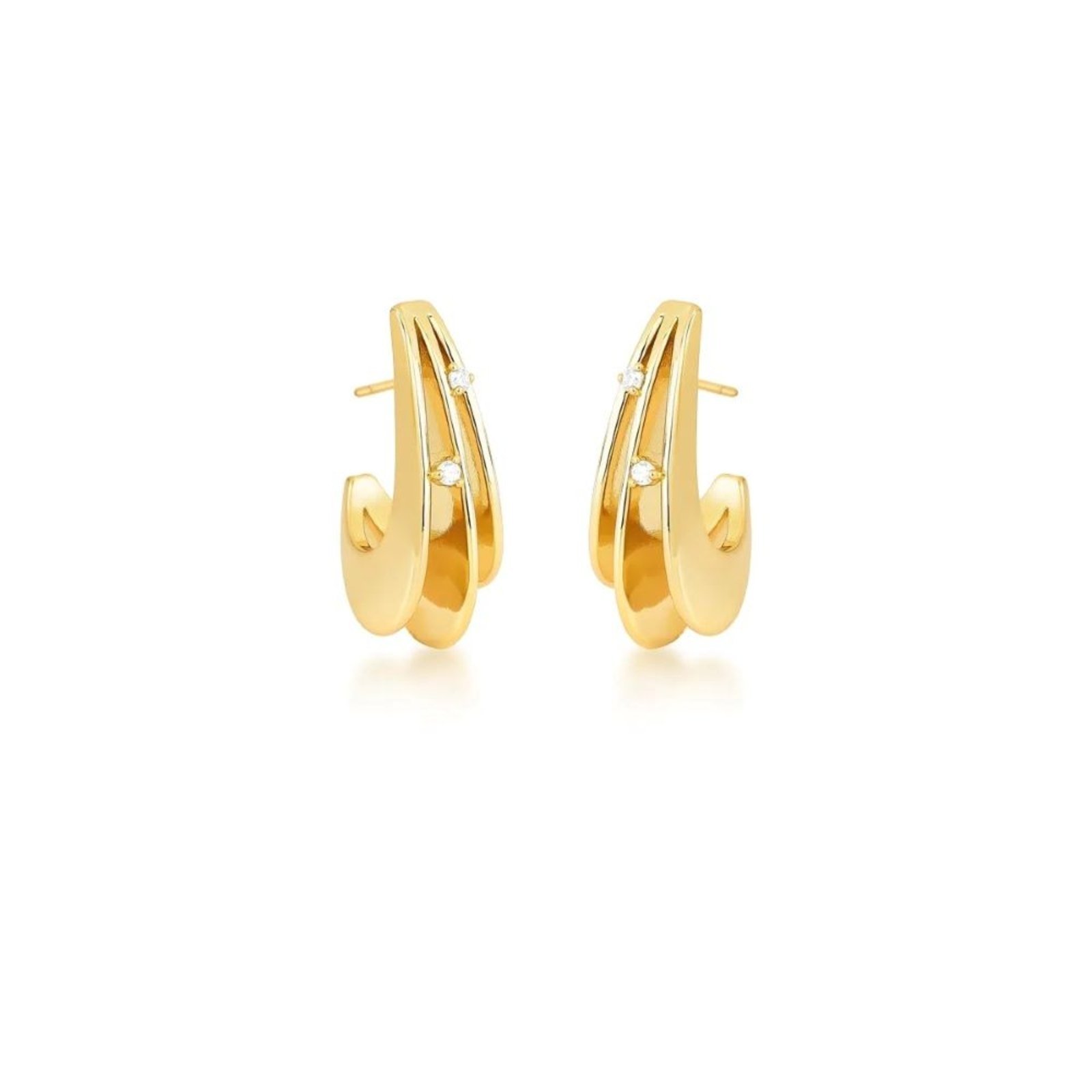 Infantil – Brinco Argola Gota Pontos de Luz Semijoia Banhada a Ouro 18k Ania Store