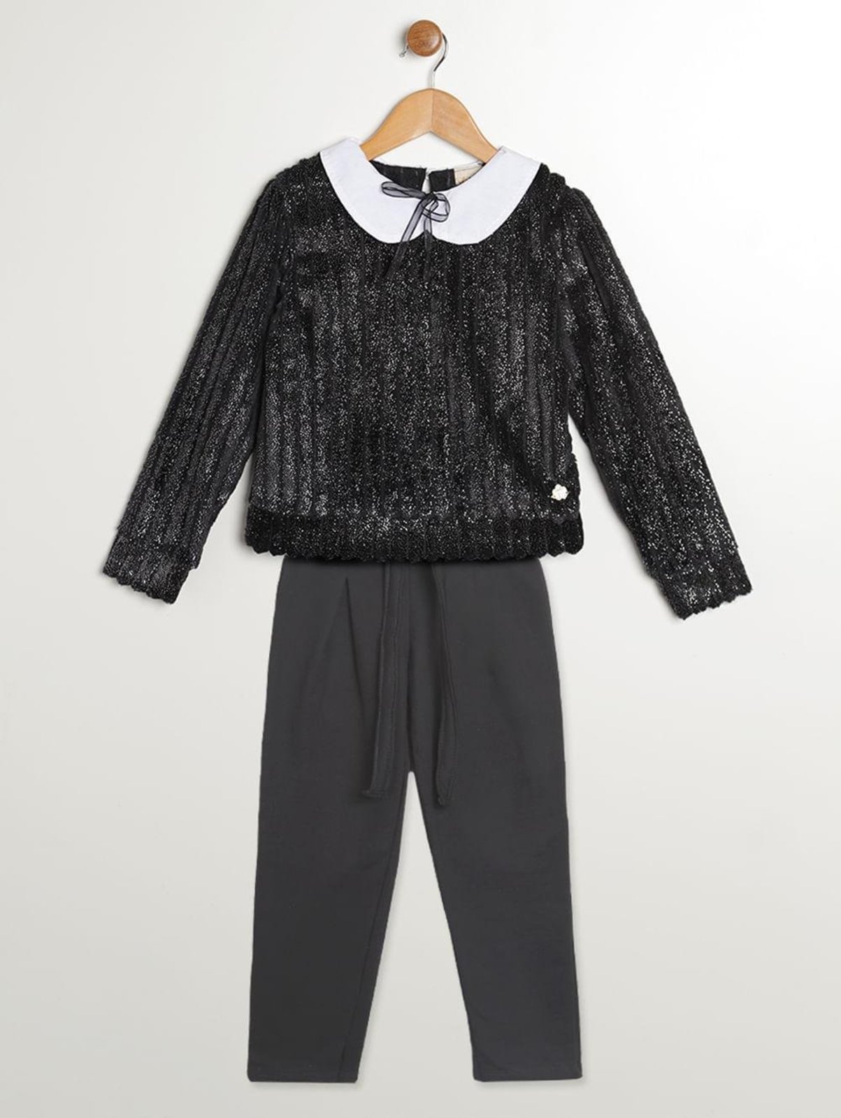 Infantil - Conjunto Longo Pelo Shine Para Menina- PRETO