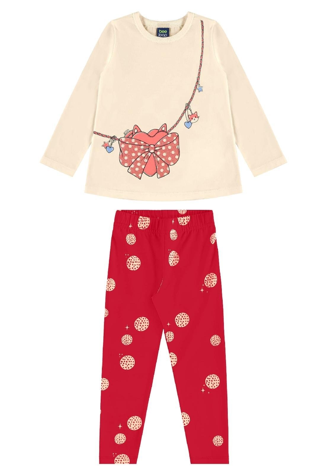Infantil - Conjunto Blusa Calça Legging Bee Loop Branco