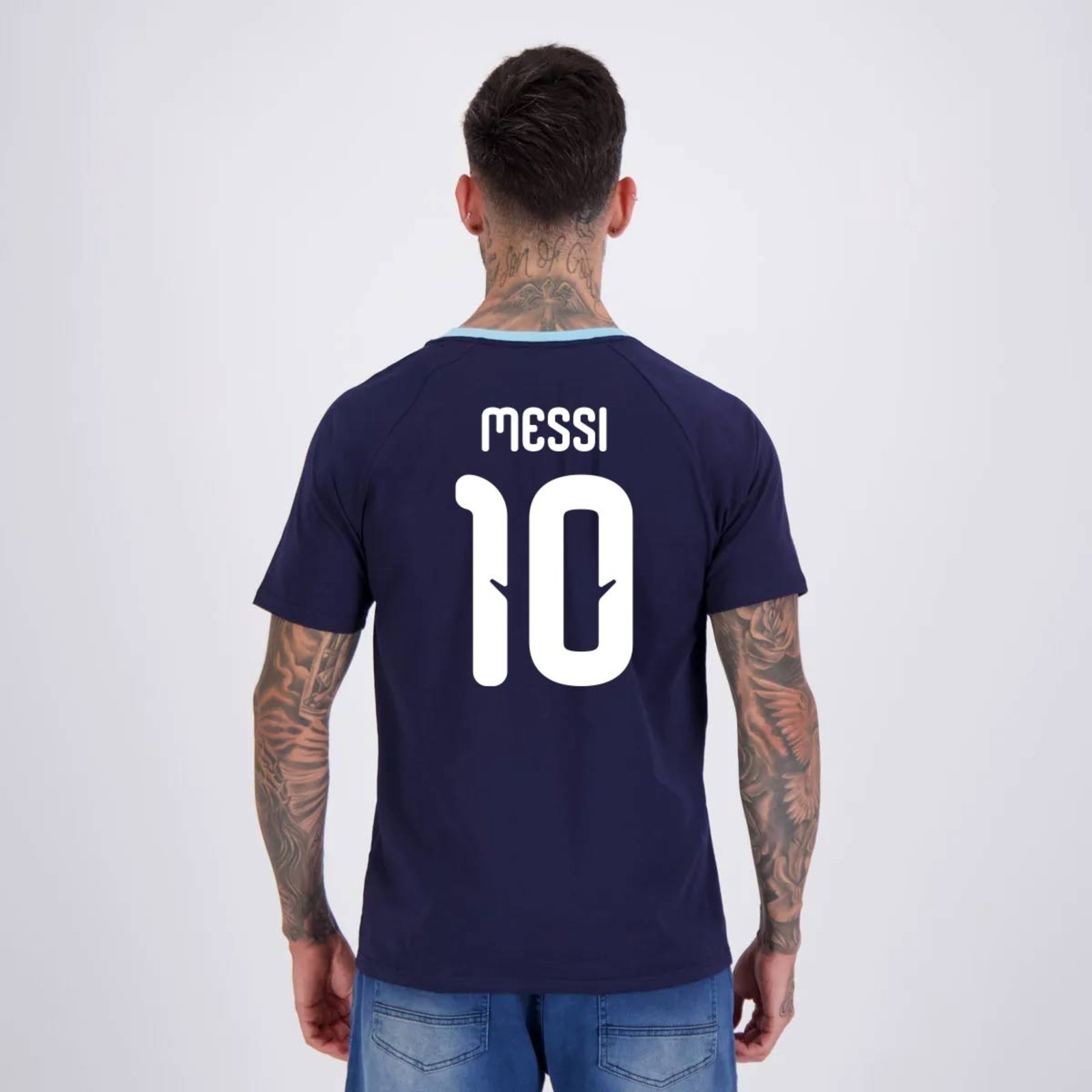 Camisa Argentina Ribbon Marinho 10 Messi