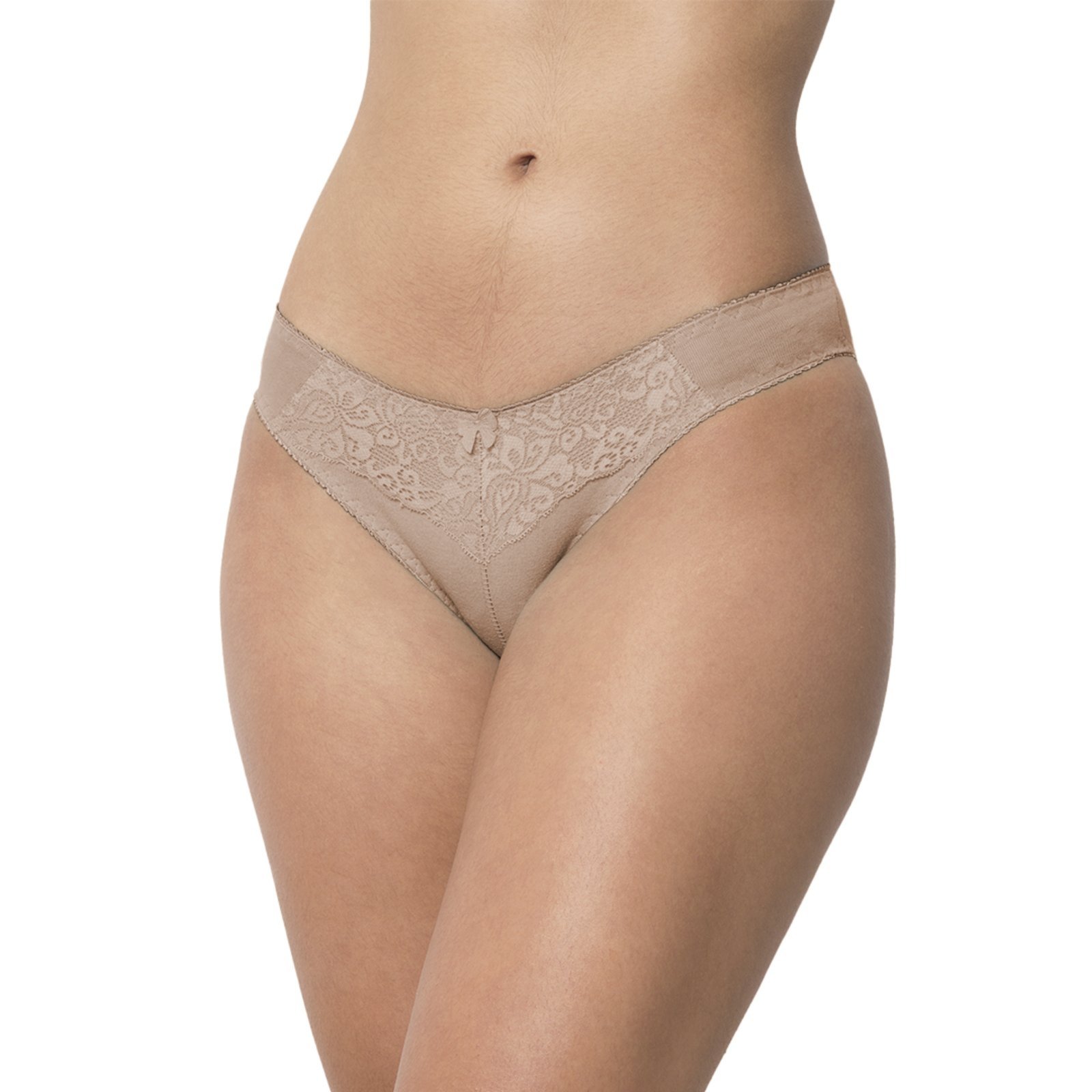 Calcinha Cotton Tetê Variedades Tanga Algodão Modelagem Perfeita Confortavel Bege