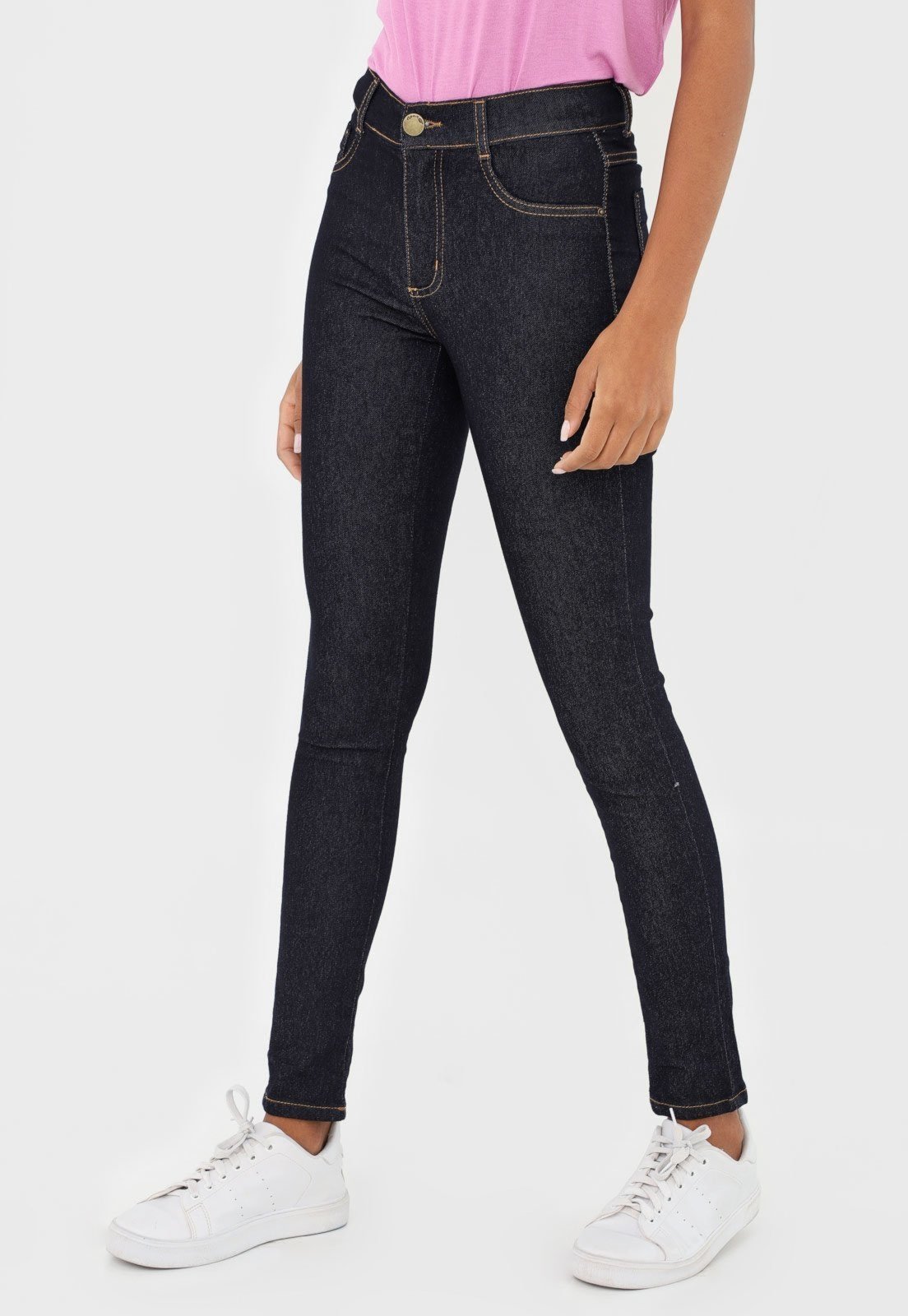 Calça Jeans Sawary Skinny Hot Pant Azul-Marinho