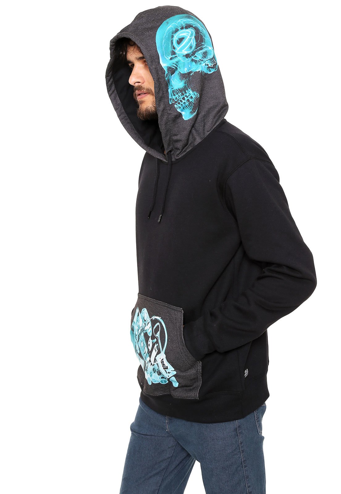 skeleton pullover moletom com capuz