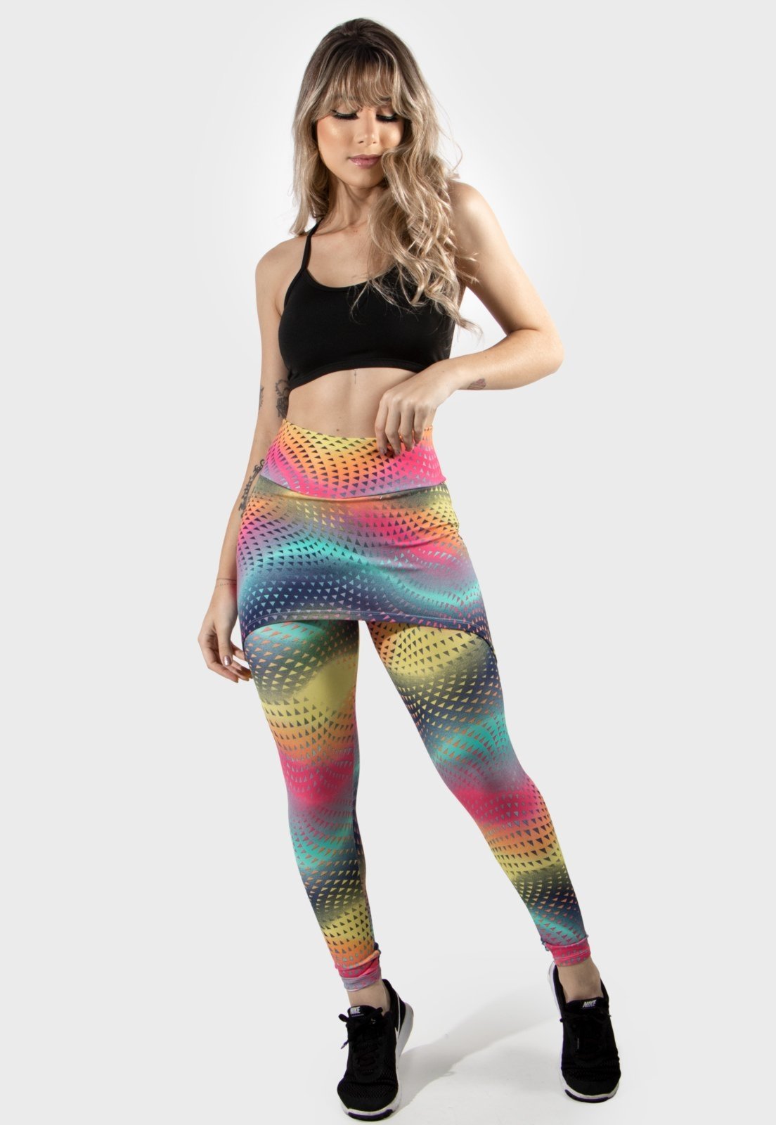 caqui store Conjunto Academia Top Com Calça Legging Estampado Roupas Fitness