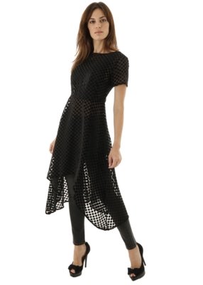 Vestido AHA Assimetrico Poá 1 Preto Menor preço em Vestido AHA Assimetrico Poá 1 Preto