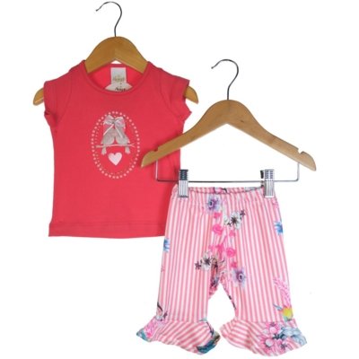 Conjunto Alekids Blusa e Calça Pantacourt Vermelho Menor preço em Conjunto Alekids Blusa e Calça Pantacourt Vermelho