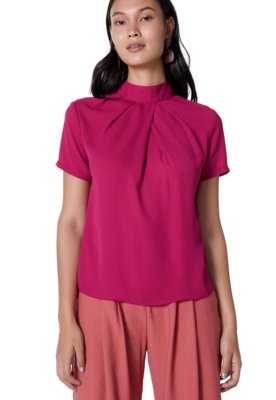 Blusa AMARO Manga Curta Lisa Pink Menor preço em Blusa AMARO Manga Curta Lisa Pink