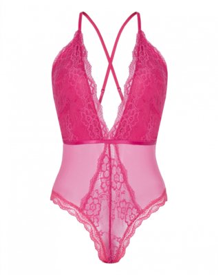 Body AMARO Decote V Costas Cruzadas Pink Menor preço em Body AMARO Decote V Costas Cruzadas Pink