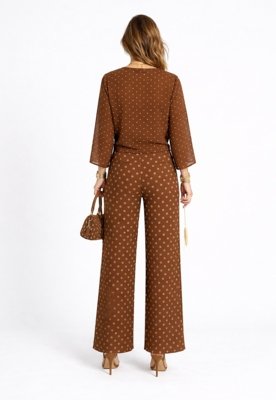 Calça Aladim de Chiffon - Marrom