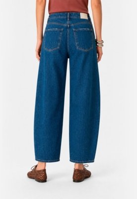 Calça Barrel Jeans - Azul Médio