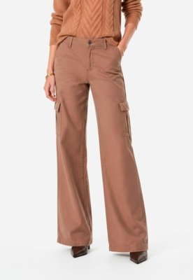 Calça Cargo de Sarja - Marrom