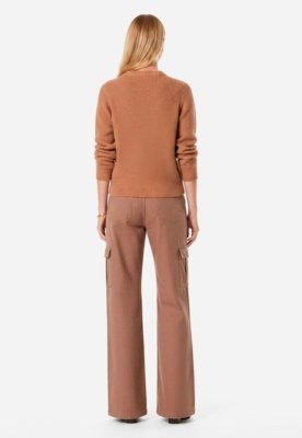 Calça Cargo de Sarja - Marrom