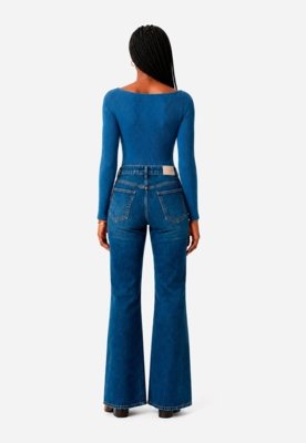 Calça Flare Jeans - Azul Médio