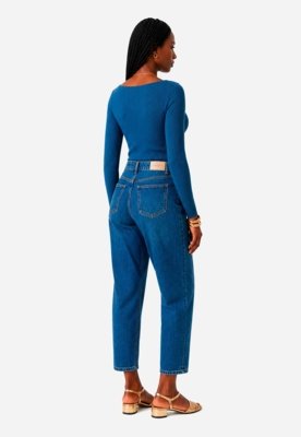Calça Mom Jeans - Azul Médio