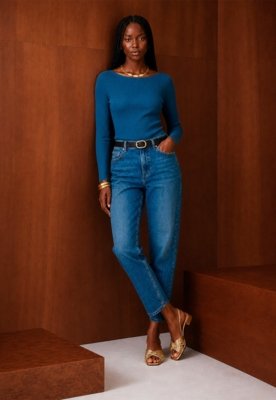 Calça Mom Jeans - Azul Médio