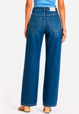 Calça Reta Jeans - Azul Médio