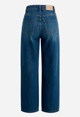 Calça Reta Jeans - Azul Médio