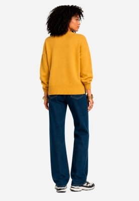 Calça Reta com Recortes Jeans - Azul Escuro