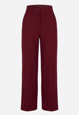 Calça Reta de Viscose - Vinho