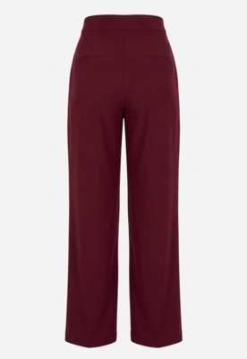 Calça Reta de Viscose - Vinho