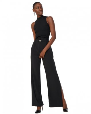 Calça AMARO Reta Cinto Com Fivela Esportiva Preto Menor preço em Calça AMARO Reta Cinto Com Fivela Esportiva Preto