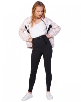 Calça AMARO Skinny Cinto Fino Com Fivela Preto Menor preço em Calça AMARO Skinny Cinto Fino Com Fivela Preto