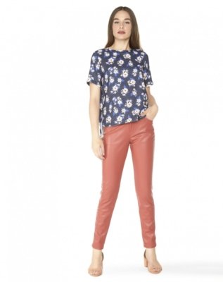 Calça AMARO Slim De Leather Bolso Vermelho Menor preço em Calça AMARO Slim De Leather Bolso Vermelho