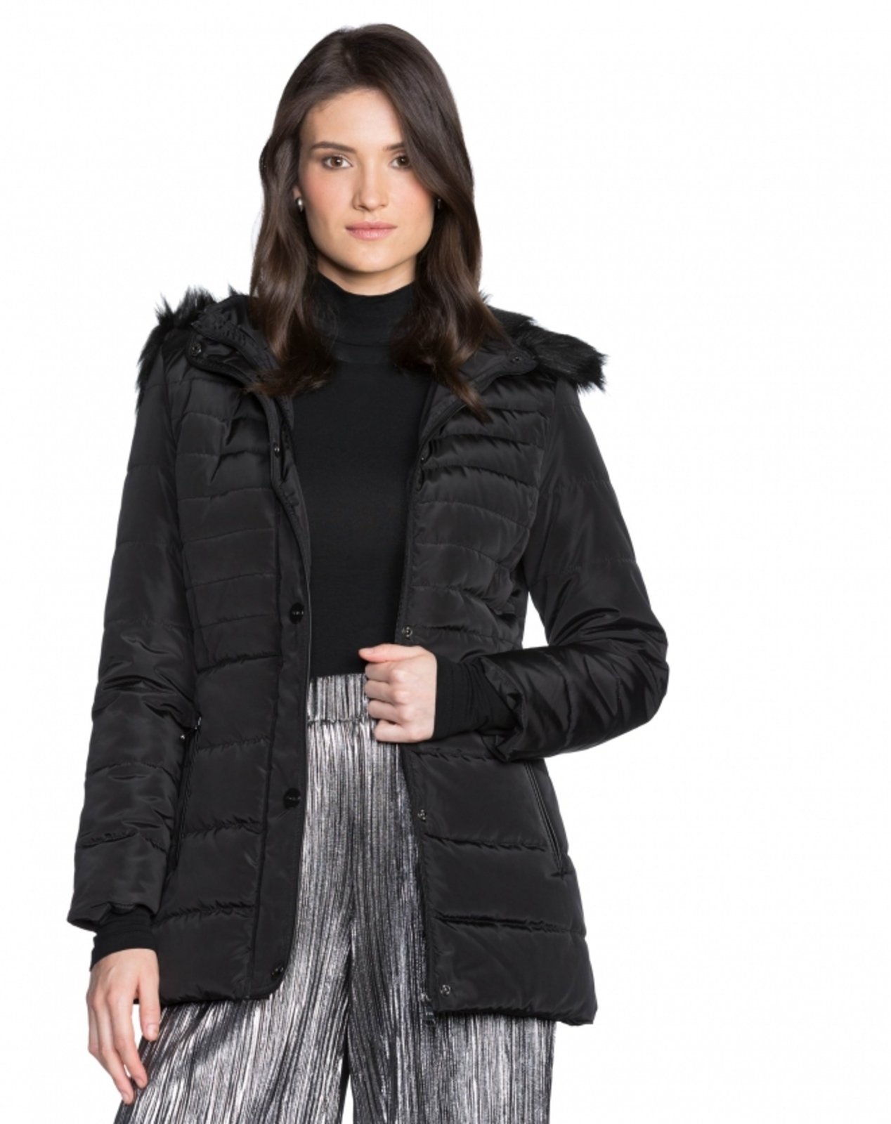 jaqueta de nylon feminina comprida