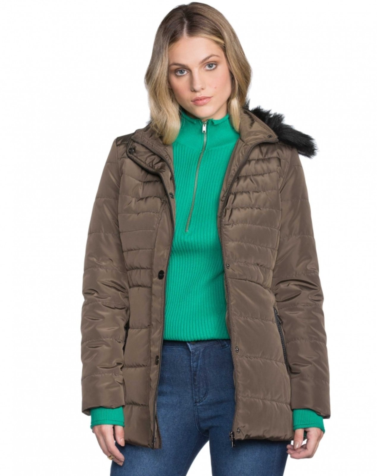 casaco de nylon feminino comprido