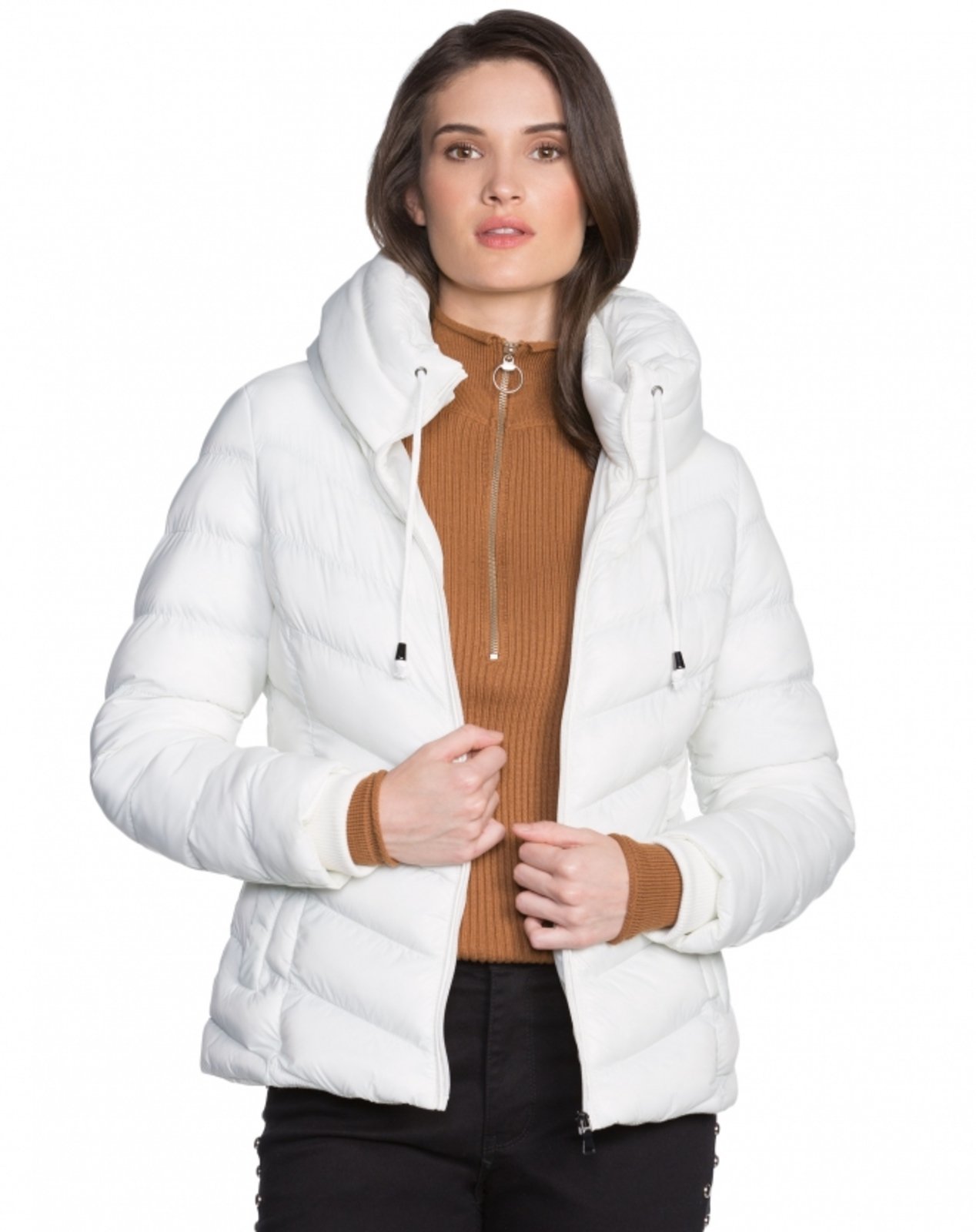 jaqueta de nylon com moletom feminina