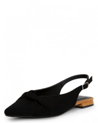 Sapatilha AMARO Slingback Bico Fino Nó Preto Menor preço em Sapatilha AMARO Slingback Bico Fino Nó Preto
