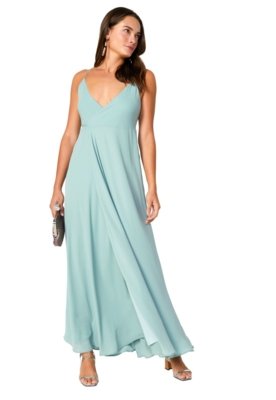 Vestido AMARO Maxi Crepe Leve Alcinha Verde Claro Menor preço em Vestido AMARO Maxi Crepe Leve Alcinha Verde Claro
