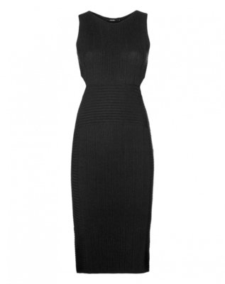 Vestido AMARO Midi Cut Out Tricot Preto Menor preço em Vestido AMARO Midi Cut Out Tricot Preto