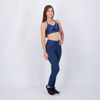 Conjunto Calça Legging e Top Area Azul Marinho