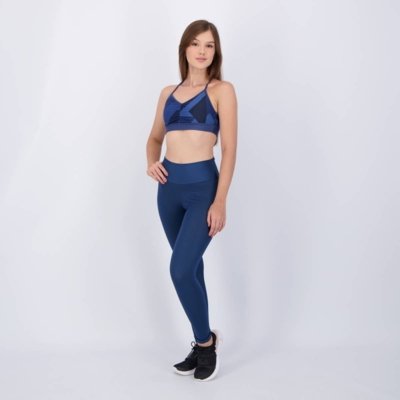 Conjunto Calça Legging e Top Area Azul Marinho