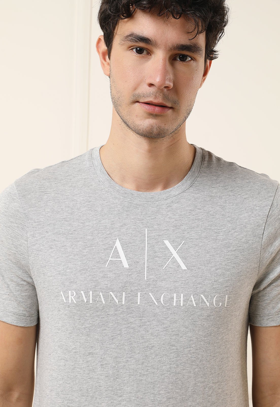 Camiseta AX ARMANI EXCHANGE Logo Cinza - Compre Agora | Dafiti Brasil