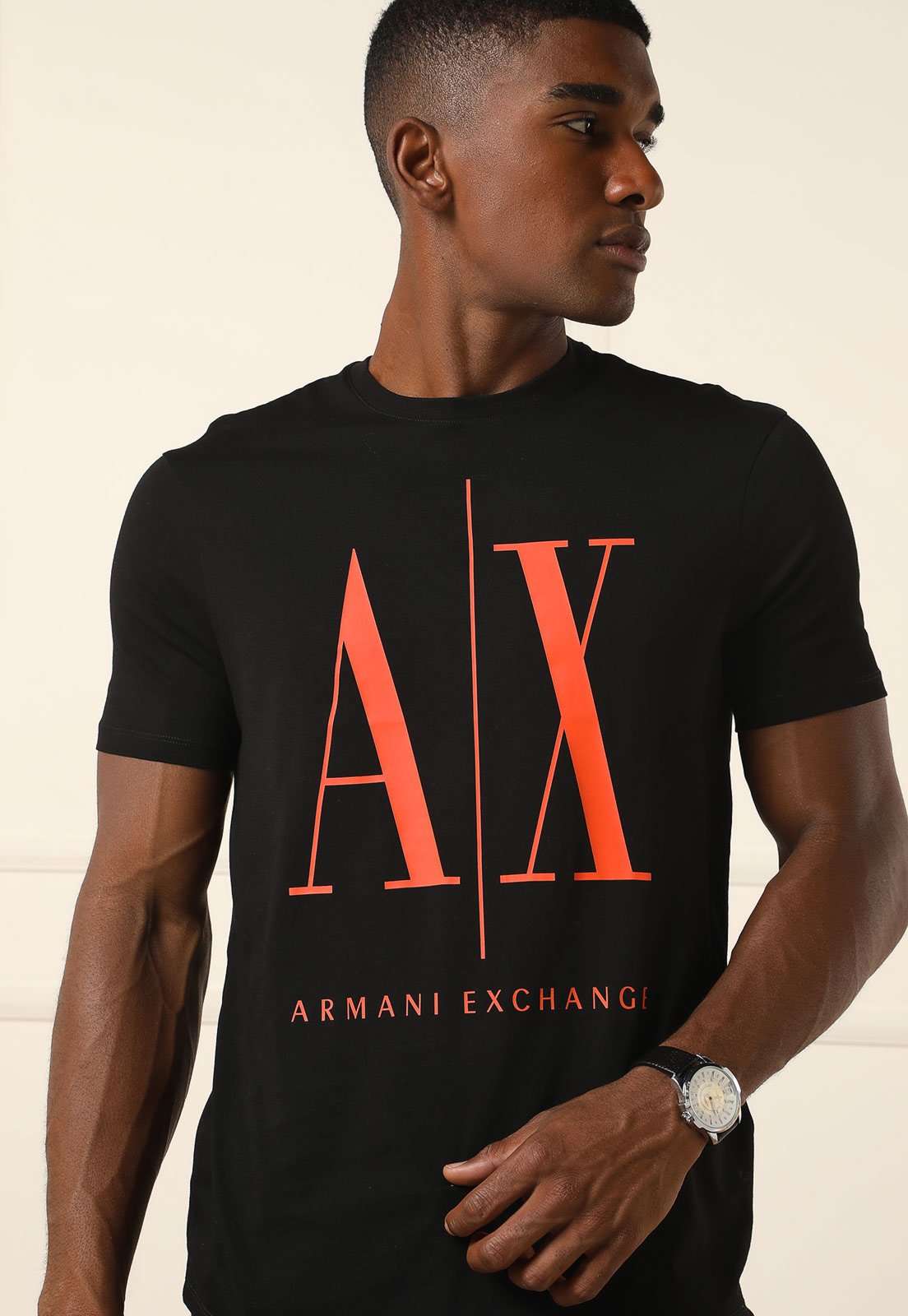 Camiseta Armani Exchange ax Central Preta no Shoptime