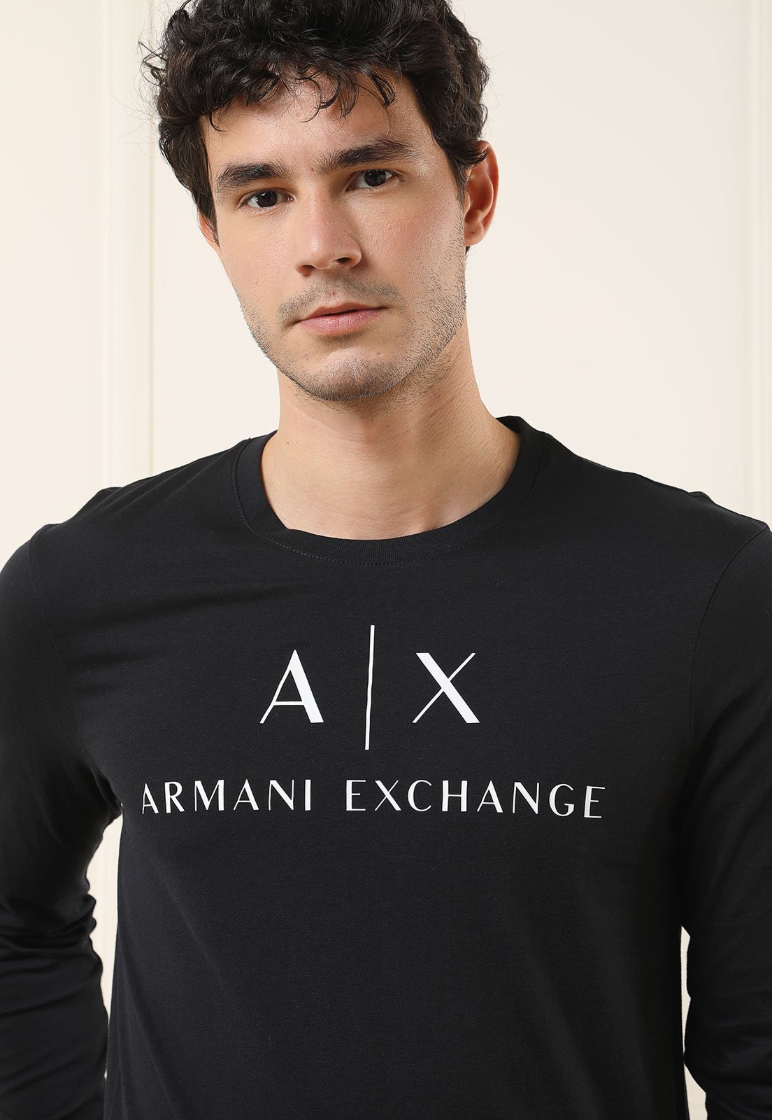 Camiseta AX ARMANI EXCHANGE Logo Preta - Compre Agora | Dafiti Brasil