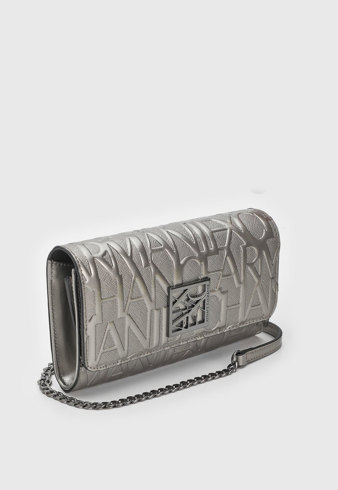 Clutch Ax Armani Exchange Monograma Prata Compre Agora Dafiti