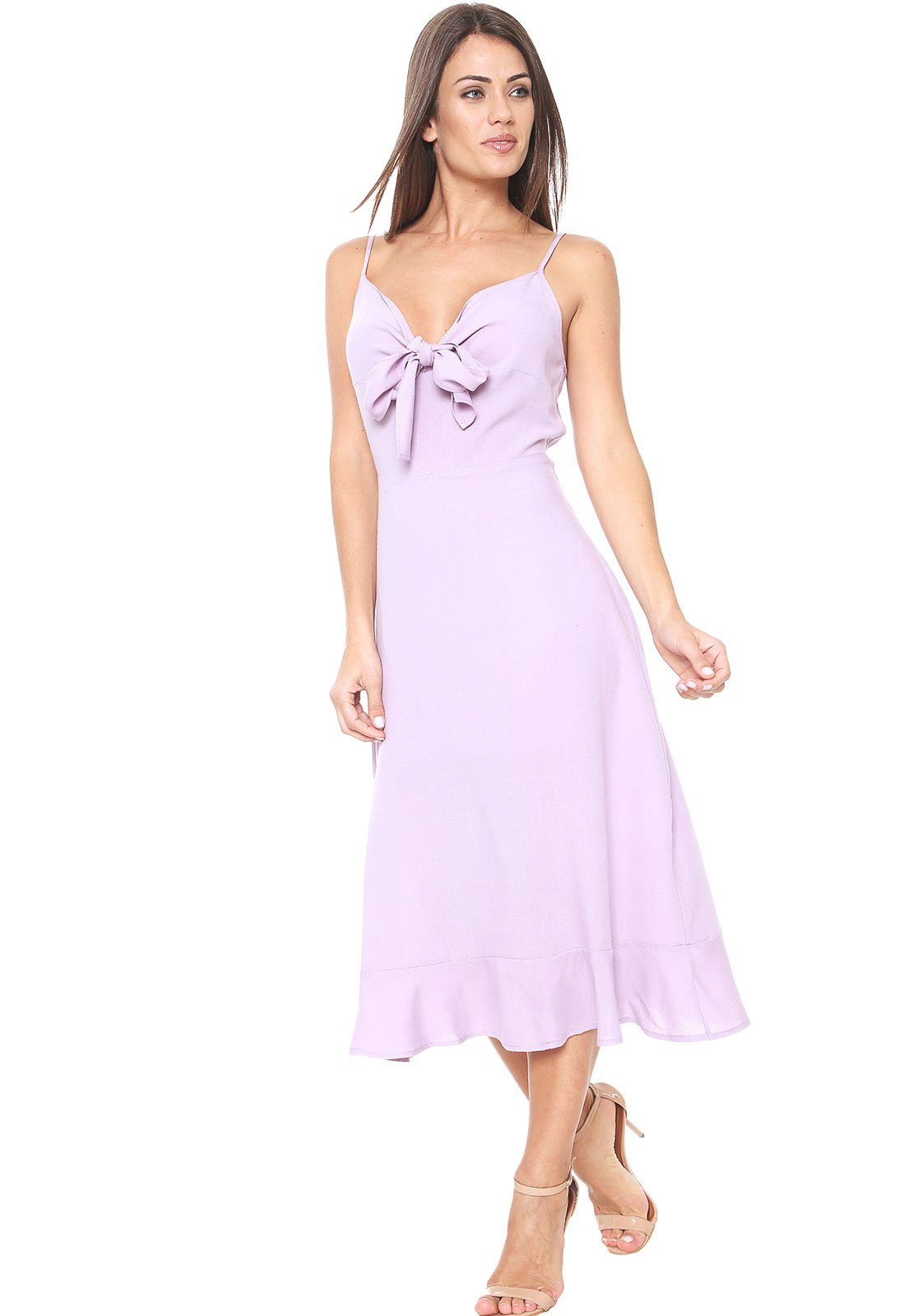 vestido lilas midi