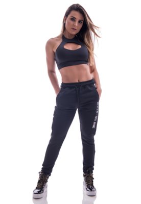 Calça Jogger Advance Clothing Confort Preta/Branco Menor preço em Calça Jogger Advance Clothing Confort Preta/Branco
